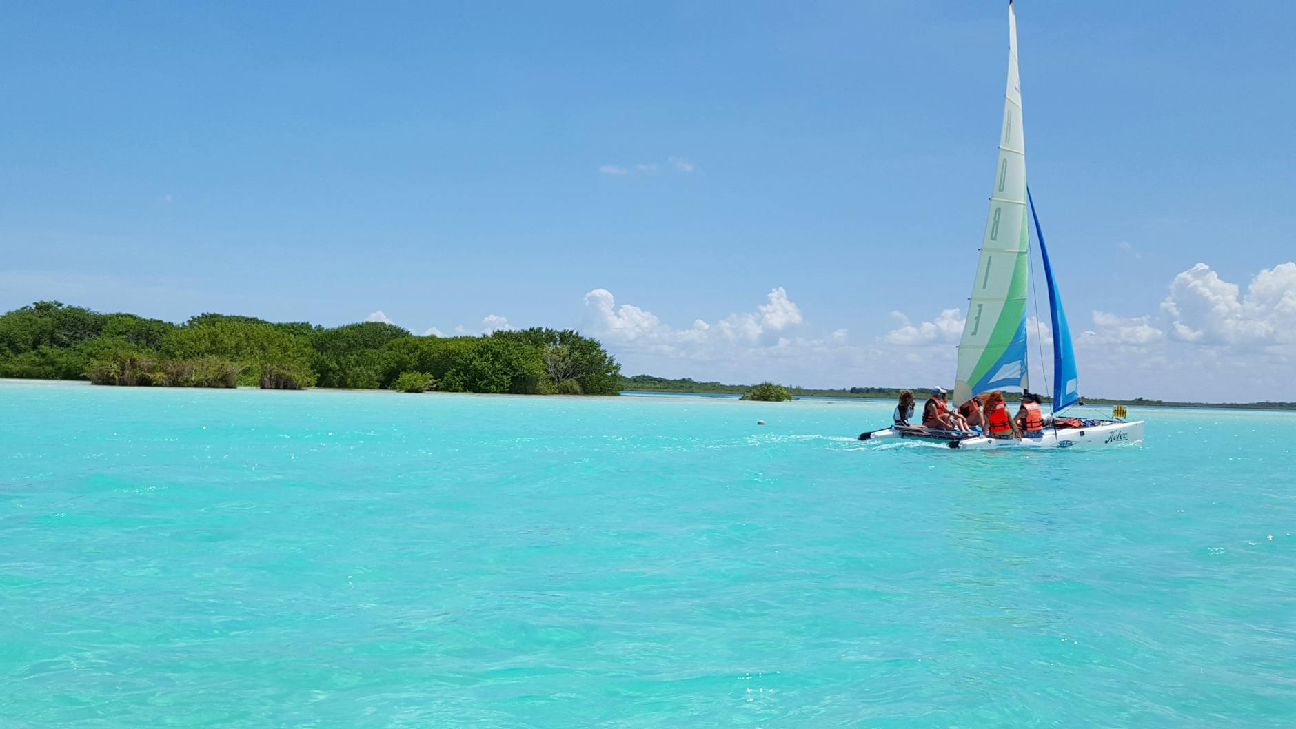 Tropical island excursion sailing