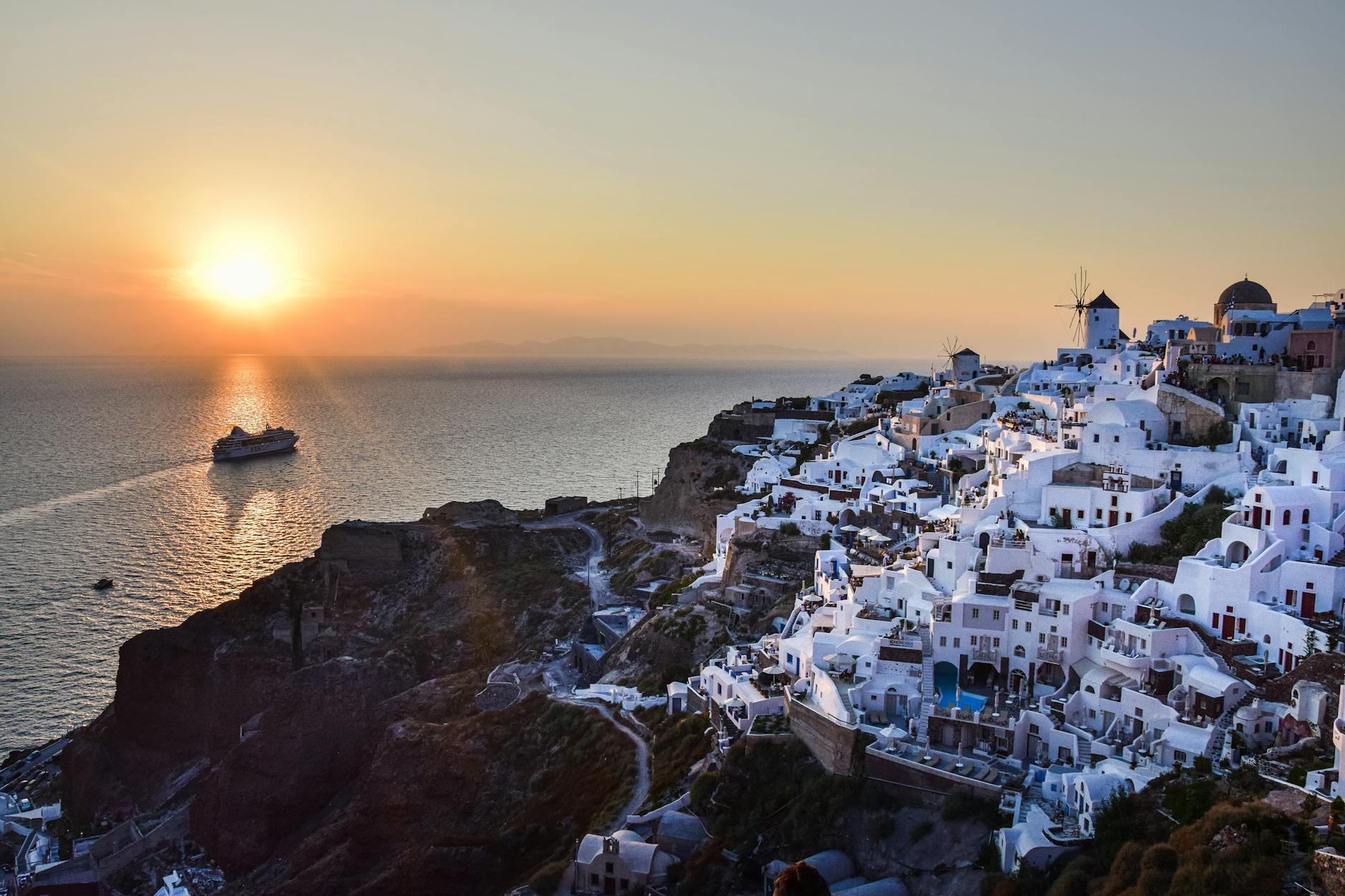 Greek islands Santorini cruise stop