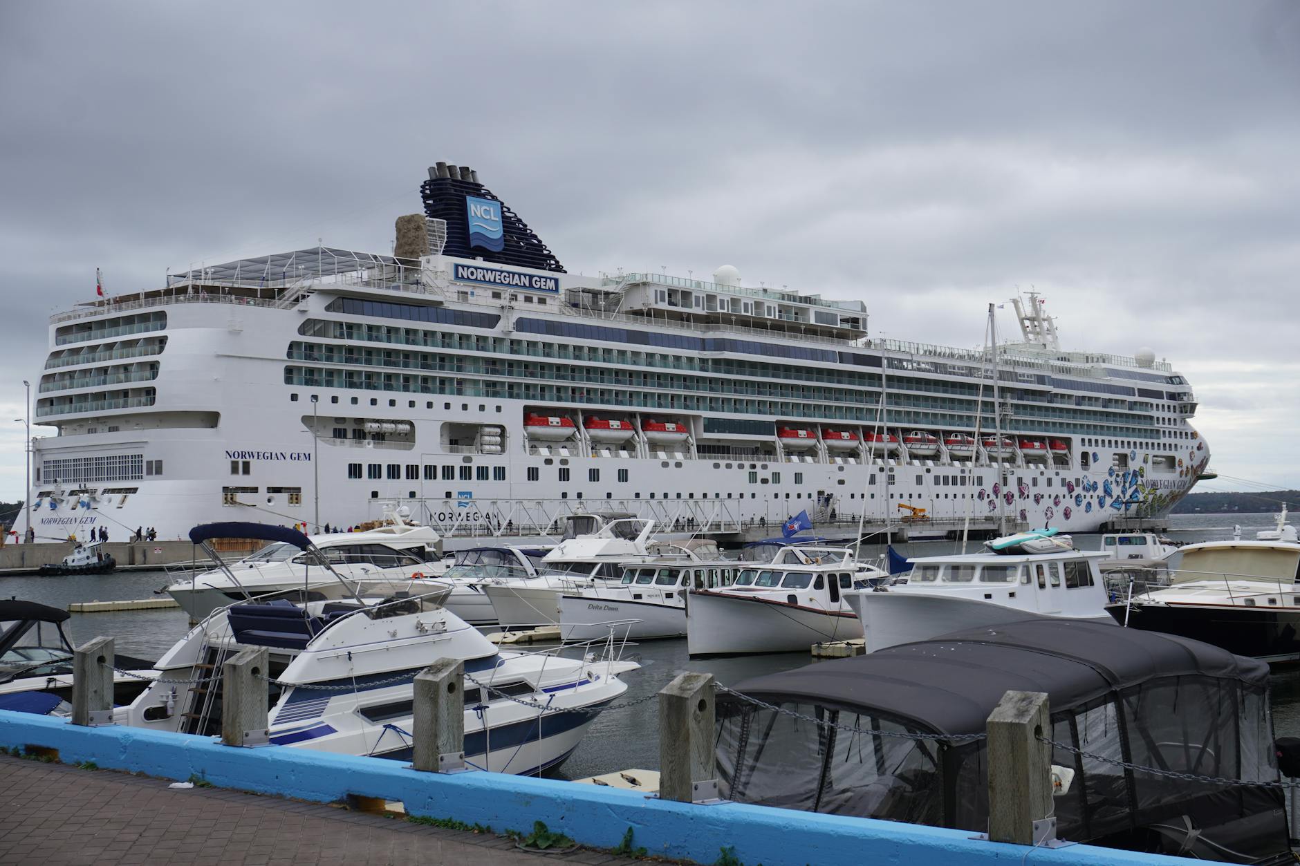 Norwegian cruise line ship deck