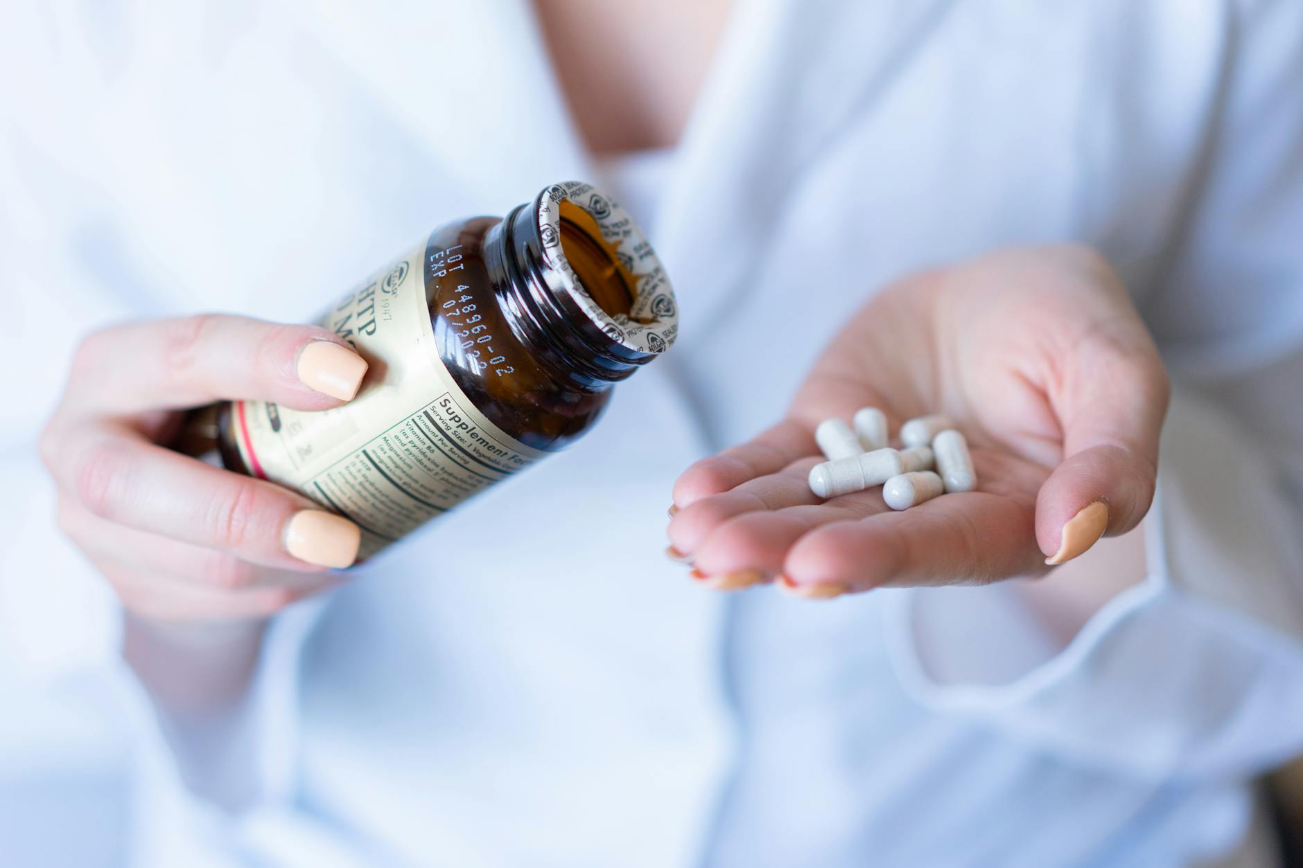 Melatonin supplement bottle